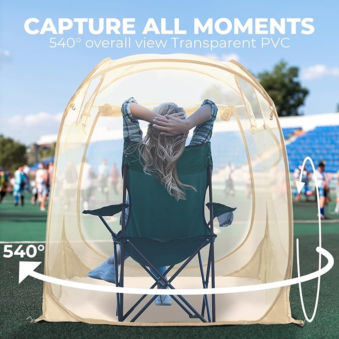 All Weather Proof Pod Sports Tent,Outdoor Weather Tent Sports Pod Pop Up Shelter with Sealed Floor,2-4 Person Clear Tent for Sport Event,Camping,Fishing 8 Sizes & Multicolor