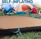 LOSTHORIZON Air & Foam Camping Mattress, Self-Inflating Sleeping Pad, 4.5" Thick, with Pump Sack, Twin