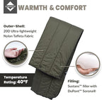 onewind Camping Blanket, Recycled Nylon Fabric Dupont Sorona Fillings, Warm, Puffy, Breathable, Windproof, Packable, Lightweight Camping Quilt for Outdoor Hiking Backpacking Travel Beach