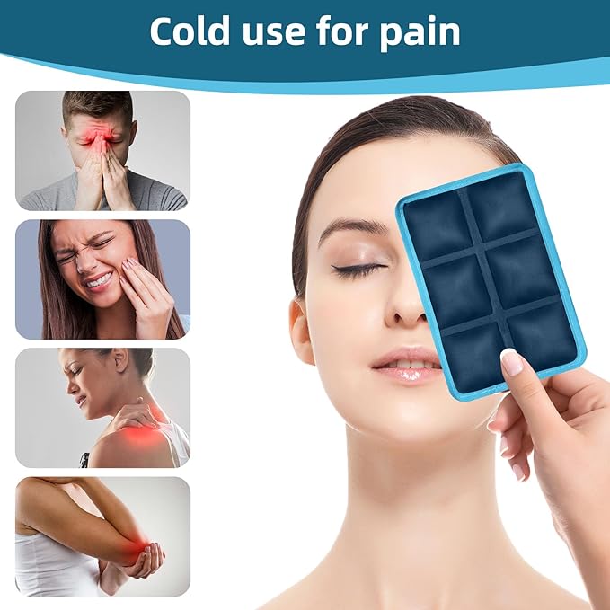4PCS Reusable Ice Packs for Lunch Boxes and Cooler Bags, Long Lasting Flexible Cold Packs, Lightweight Slim Freezer Ice Bag for Picnic School Sports Camping Food Shipping, Mailing Cooling Pack, Navy