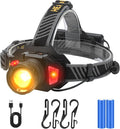 BORUIT LED Rechargeable Headlamp with Red Light,Super Bright Motion Sensor Head Lamp with 8 Modes,IPX4 Waterproof Headlamps Headlight for Outdoor Camping Hiking Fishing Hunting Running