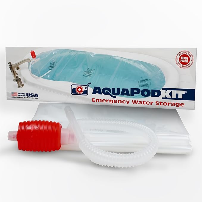 Made in USA - Emergency Bathtub Water Storage Bladder 65-100 Gallon Capacity - BPA Free- Food Grade Materials - Hurricane Disaster Preparedness Supply - Family Survival Supply (Box)