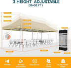 Hoteel 10x30 Pop Up Canopy Tent Heavy Duty with 5 Sidewalls, Waterproof Party Tent, Easy Set-up Commercial Instant Tents with Roller Bag & Sandbags, Hexagonal Leg (1-Year Warranty)
