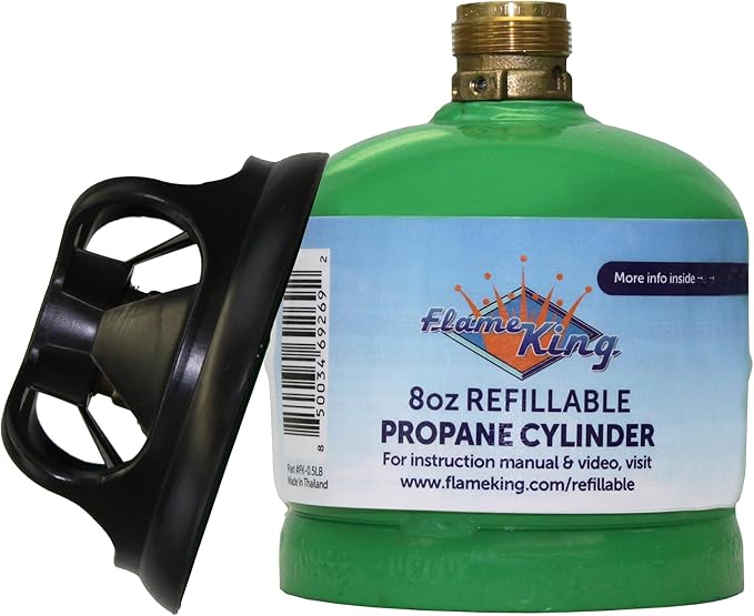 Flame King 1/2LB Propane Tank, Refillable and Empty Cylinder for Small Propane Lamps, Lanterns and Camp Stoves