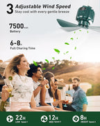 DUKUSEEK Tent Ceiling Fans for Camping Hanging, Portable Tent Fans with Light and Remote Control, Power Bank, USB Battery Operated Camping Fan with Hanging Hook for Outdoor, Car, RV
