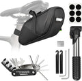 Bike Repair Kit, Bicycle Repair Bag With Tire Pump, Bike Tool Kit for Camping Travel, 16-in-1 Bike Multitool, Bicycle Tire Repair Kit, 4mm and 5mm Allen Wrenches, Used for Mountain Bike and Road Bike