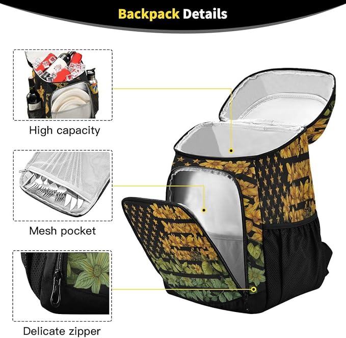 Cooler Backpack Leakproof Backpack Cooler Insulated Lunch Cooler Bag 30 Cans Camping Coolers for Beach Camping Hiking