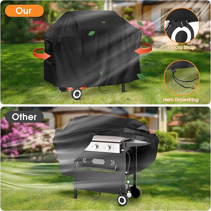 Grill Cover for Captiva Designs GR20 3-Burner Flat Top Gas Griddle Grill, 600D Heavy Duty Waterproof Grill Cover for Sophia & William Flat Top Gas Griddle Grill- 52x21x35Inch