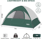 Camping Tent 2-4 Person, Waterproof Windproof Tent with Rainfly Easy Set up-Portable Dome Tents for Camping…