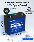 DC HOUSE 12V 30Ah Mini Lithium Battery with DC Output, 2 in 1 Multi-Port USB Charger: 12V Converter or 45W Max Lifepo4 Battery Charger, for Fish Finder, Camping, Ham Radio, Power Wheels, RV