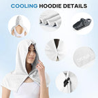 Cooling Hoodie Towel: Cooling Towels for Neck and Face, Instant Cool When Wet, UPF 50 Sun Protection, Cool Towel for Hot Weather, Great for Sports, Gym, Golf, Camping - 2 Packs
