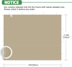 Sidewalls for 10x10 Pop Up Canopy, 210D Polyester Waterproof Canopy Sidewalls with UV Protection, Sunwall Only (Khaki, 10 * 10ft 3PCS)