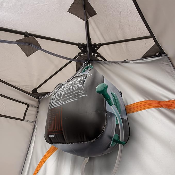 Bushnell Shower Tent with Instant Setup Technology | Shield Series 2 Room Shower Tent for Family Camping, Hunting, Hiking | Solar Water Reservoir Included