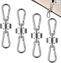 Heavy Duty Magnetic Clips with Carabiner, 8-Pack (4 Pairs) | 40LB Strong Silver Neodymium Magnets for Tent, Awning, RV & Cruise Cabin | No Drill Hooks, Camping Essentials & Tent Accessories