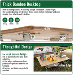 KingCamp Bamboo Folding Camping Table Adjustable. Supports 176lbs with A Premium Bamboo Top and 3 Adjustable Heights, Ideal for Stable Dining or Cooking at Picnics, RVs, and Glamping Sites