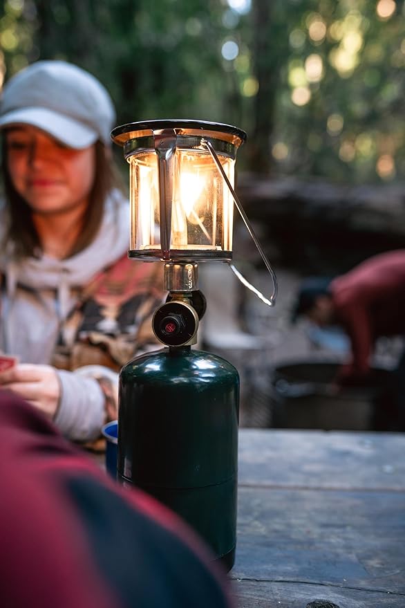 Stansport Propane Mantel Lantern – Outdoor Light with Adjustable Brightness, Carry Handle, Ventilated Hood, High-Output, Portable, for Emergency, Backpacking, Camping – Mantels Included
