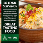 Valley Food Storage Irish Pub Cheddar Potato Soup 10-Bag Bucket, 50 Servings | Premium Non-GMO Emergency Food Supply with 25 Year Shelf Life | Survival Meals, Prepper Food, Camping & Off-Grid Supplies