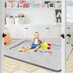 Air Mattress for Kids：Portable Fast Kid air Mattress, Portable Toddler Inflatable Travel Bed, Surface with Plush Smooth Comfortable Ideal for Living Room, Room and Outdoor Camping use（Gray）