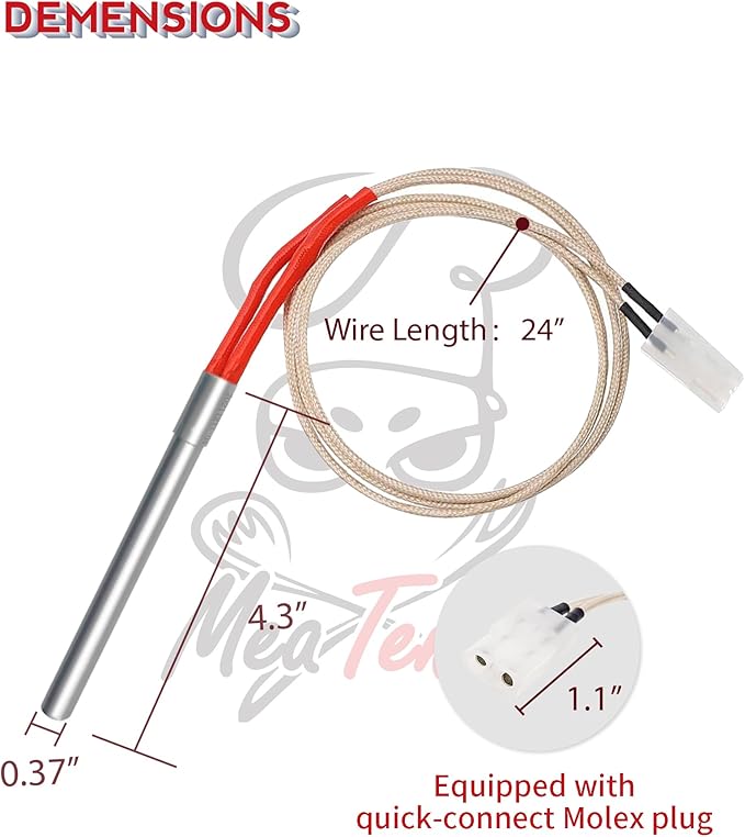 2 PCs of AC Hot Rod/Grill Igniter Replacement, Compatible for Traeger, Pit Boss, Camp Chef, Z Grills Pellet Grill Models