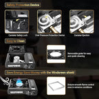 Propane or Butane Stove, Dual Fuel Propane Stove for Camping, 10,000 BTU Automatic Ignition Portable Gas Stove with Carrying Case & Windblocker & Griddle for Hiking(Fuel Not Included)