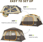 UNP 2/4/6/8 Person Tent, Portable Cabin Tent, Camping Tent 4-Person Easy Set Up, Waterproof with Top Rainfly for Outdoor Camping/Hiking