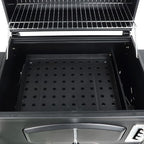 Grill Boss 24 Inch Charcoal BBQ Grill with Side Shelves, Built-In Thermometer, Black