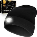 LED Beanie Hat with Light, USB Rechargeable LED Headlamp, Gifts for Men, Mens Gifts, Birthday Gifts for Him Dad Husband, Boyfriends, Black