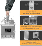 Hot Tent Stove, unho Wood Burning Stove, Portable Wood Stove with 6 Stainless Chimney Pipes for Outdoor Heating & Cooking, Ice Fishing, Hunting,Winter Warmth