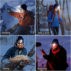 LED Beanie Hat with Light, Headlamp Beanie Cap Unisex Winter Warm Knit Night Light Hat, Knit Beanie Gifts for Men Women Kid