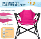 Kids Hammock Chair,Adjustable Kids Camping Chair,Folding Chair with Stand,Portable Hammock Chair for Camping, Travelling and Patio,Green,Supports 135 LBS (Pink)