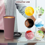 4 Pack Plastic Travel Coffee Mug Set, 20 oz Spill Proof Drinking Cups with Lids, Pobtable to Go Camping Coffee Tumbler Reusable Coffee Mugs with Lids, Dishwasher & Microwave Safe