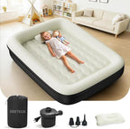 Inflatable Toddler Travel Bed - Toddler Blow Up Mattress with Safety Sides - Kids Air Mattress with Electric Pump & Carry Bag - Lightweight Camping Portable Bed for Sleeping Outddor - 64inch
