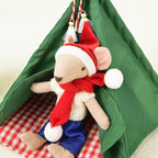 1:12 Dollhouse Camping Bed Tent, Mini Green Cloth Tent with Carpet, Miniature Outdoor Furniture Accessories for Bedroom,Patio and Garden for Teens & Adults