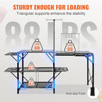 VEVOR Camping Kitchen Table with Sink, Aluminum Folding Portable Outdoor Cook Station, 2 Shelves & Carrying Bag for Picnic BBQ Beach Traveling