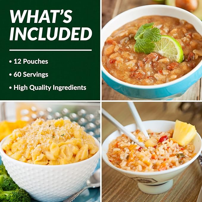 Valley Food Storage 60 Serving Dinner Bucket | Premium Emergency Food Supply with 25 Year Shelf Life | Non-GMO Survival Food, Prepper Meals, Camping & Off-Grid Living Supplies | Packaged in USA