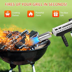 Powerful Propane Grill Torch Gun, Sous Vide Torch With Adjustable Flame, Flamethrower Gun Charcoal Lighter for BBQ, Campfire, Searing Steak, Cooking (Tank Not Included)
