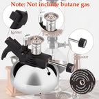 Portable Butane Burner, Butane Stove for Siphon Coffee Maker, Adjustable Flame, Gas Refillable Camping Burner with Furnace Stand for Cooking Camping and Lab