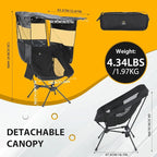 Nice C Camping Chair with Canopy, Compact Chair with Shade, Ultralight Umbrella Fishing Chairs, Portable Backpack Chairs, Lightweight, Travel, Picnic, Festival, Hiking, Sports (1 Pack, Black)