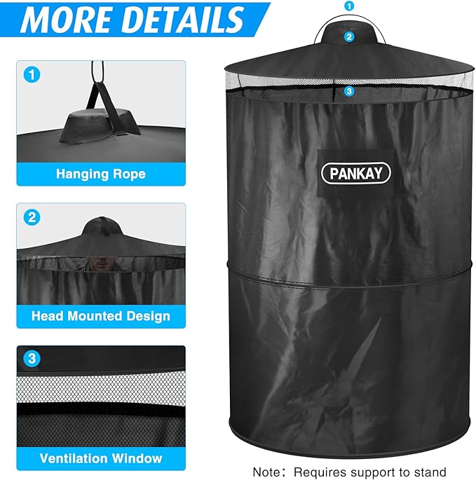 PANKAY Pop Up Privacy Tent, Portable Outdoor Camping Bathroom Toilet Tent, Collapsible Shelter for Camping & Emergency – Lightweight & Sturdy, Easy Set Up, Foldable - with Carry Bag