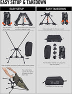 WildCall Lightweight Folding Camping Chair Compact Beach Chair with Anti-Sinking Large Feet