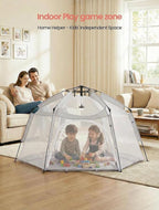 Portable Large Kids Beach Tent Shelter with Canopy UV Cover, Indoor Outdoor Camping Tent,with Thick Removable Floor for Sleeping Or Beach Shelter (Light Grey)
