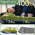 Sleeping Pad for Camping, 6" Velvet Camping Mat, Ultralight Inflatable Sleeping Pad with Built-in Foot Pump & Pillow, Compact for Camping Backpacking Hiking Traveling Tent