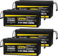 12V 200Ah Lithium LiFePO4 Battery, Built-in 200A BMS, 2560Wh Energy Storage, Iron Phosphate 8000-15000 Deep Cycles Battery for Solar, Trolling Motor, RV （4PC