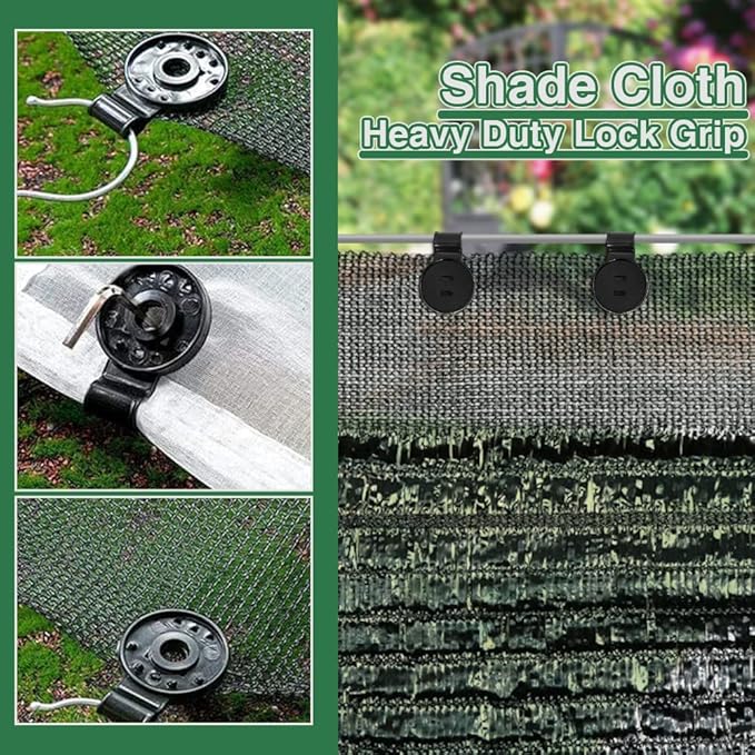 soputry Shade Cloth Heavy Duty Lock Grip, 100 Pcs Plastic Clips Windproof Awning Clamp Greenhouse Fix Tent Accessory for Garden Netting Sun Net(square-20 Pcs)
