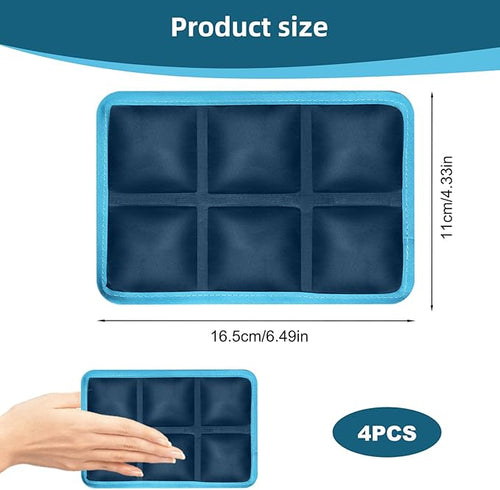4PCS Reusable Ice Packs for Lunch Boxes and Cooler Bags, Long Lasting Flexible Cold Packs, Lightweight Slim Freezer Ice Bag for Picnic School Sports Camping Food Shipping, Mailing Cooling Pack, Navy