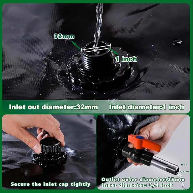 330 L/87.1 gal Water Bladder Storage Containers, Foldable Portable Water Tank Large Capacity Soft Water Bag, Drought Resistance, Fire Prevention, Emergency Water