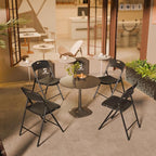 Bonnlo 8-Pack Black Plastic Folding Chairs, Portable Seat with Sturdy Steel Frame for Indoor & Outdoor Use, Perfect for Banquet, Party, Wedding, Office, and Camping