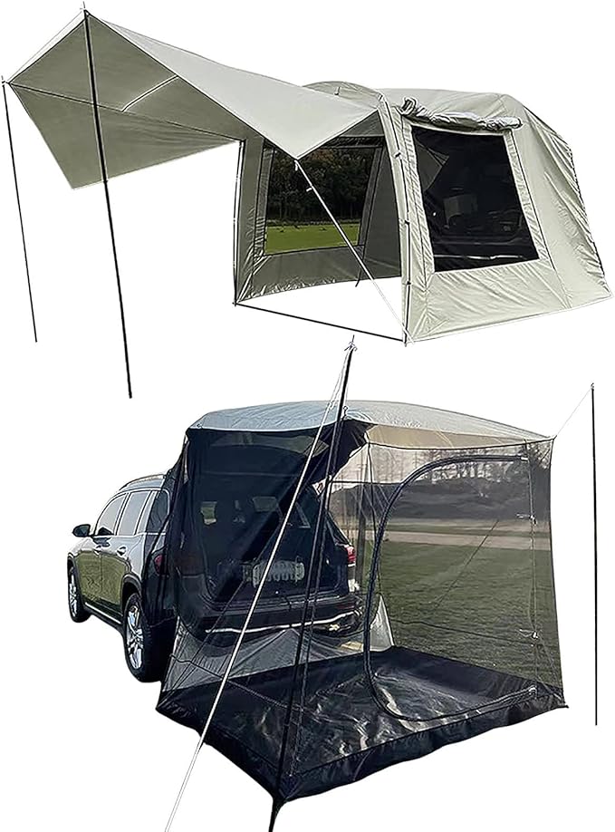 Tailgate Shade Awning Tent, Family Camping Tent Car Tents for Campers Car Camping SUV Rear Tent for SUV Tent Hatchback Minivan Sedan Camping Car Awning Sun Shelter Outdoor Supplies