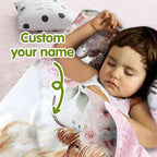 Custom Toddler Nap Mat for Preschool, Personalized Name Highland Cow Design Kids Sleeping Bag for Daycare, Roll Up Sleeping Mat with Removable Pillow and Soft Dot Minky Blanke for Girls Camping