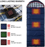 REDCAMP Flannel Sleeping Bag for Adults, Comfortable Cotton Sleeping Bags for Camping with Detachable Hood, Red/Grey/Blue/Black